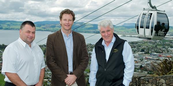 Andrew Jensen, Bruce Thomasen and Neville Nicholson at Skyline Skyrides Rotorua